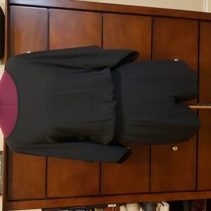 WHBM Solid Black Kimono Sleeve Romper with Pockets; Size 0